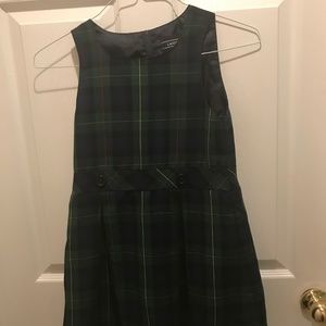 Lands End Hunter/Navy Plaid Uniform Jumper Size 8